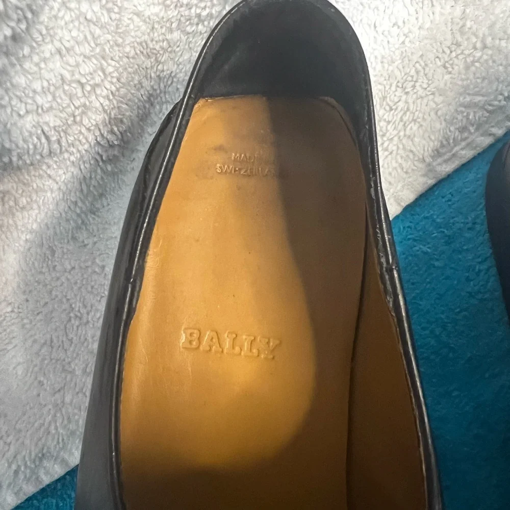 BALLY Baser Black Leather Men's Loafers Shoes 71/2 7.5